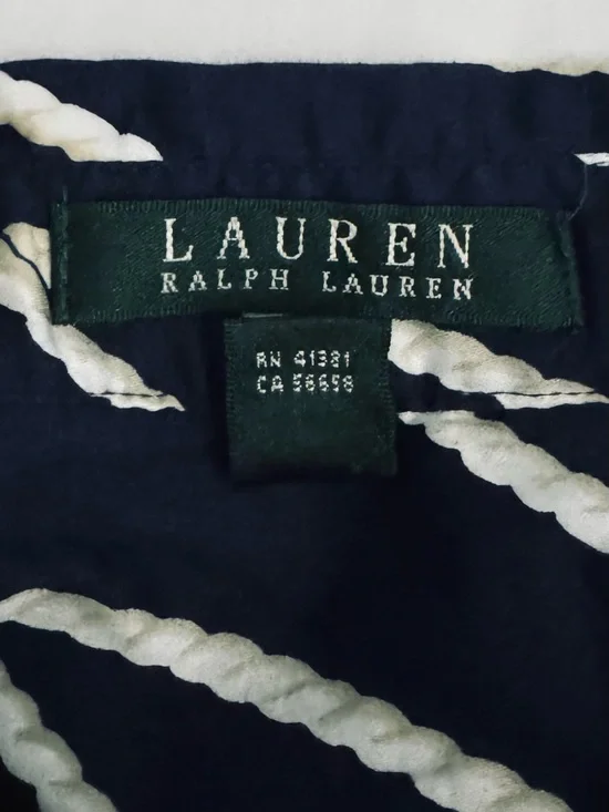 Lauren Ralph Lauren 1X Nautical Rope Anchor Cotton Button Shirt Coastal Preppy - Picture 5 of 9